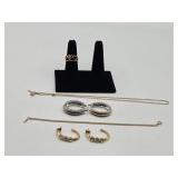 Small Gild Tone Chain, Bracelet, (2) Prs E