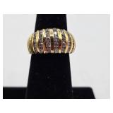 Gold Tone Statement Ring Sz 6