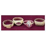 4 Silver Rings 925 Size 8/9