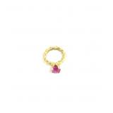Cute Tiny Gold Birthstone Pendant 3/8"