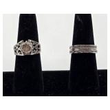 (1) CZ Ring Sz 7 (2) Rhinestone Bands Sz 6.75