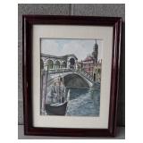 14ï¿½x11ï¿½ Vintage Boat Under Bridge Wall Frame