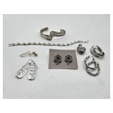 (2) Bracelets, (5) Prs Earrings & Heart Pendant