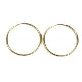 Round Gold Hoop Earrings Approx 1.5"