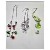 (3) Beaded Necklaces & (1) Pr Earrings