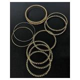 Gold Metal Rhinestones Bangles Bracelets Jewelry