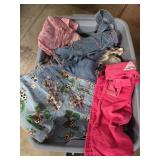 Plastic Bin Full of Toddler Clothes