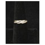 14K Diamond Wedding Band Sz 7