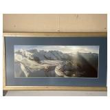 39.5"x 21" Framed Photograph of a Mountain Range