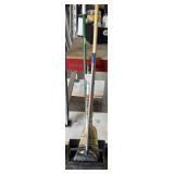 3 Assorted Brooms and Dust Pan With Handle