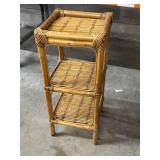 12"x 28" Vintage 3 Tiered Bamboo Bedside Table
