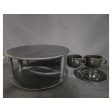 Turnstile & (2) Soup Mugs & Saucer