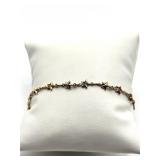 14KGF Multicolor Gold Star Chain Bracelet 7"