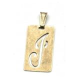 10K Gold Letter J Pendant