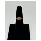 14K Gold Rose Flower in Bloom Promise Ring Pink