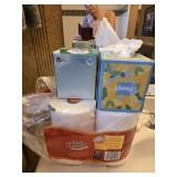 Toilet Paper & Kleenex + Glass Dish