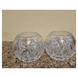 (2) Crystal Rose Bowls