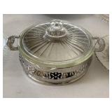 VTG 8" Casserole Dish with a clear glass lid and