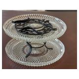 2 Tier 12" Glass Stand With Metal Base