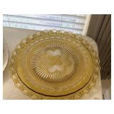 Vintage Amber Glass Tray 15"