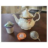 Royal Albert Tea Pot, Ceramic Tea Infuser &