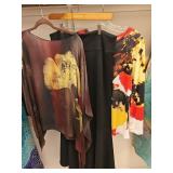 Printed Blouses & Black Flared SkirtL/XL