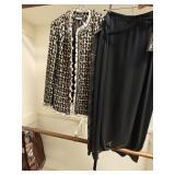 Black Silk Skirt & Blazer M/L