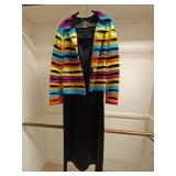Black Maxi Dress & Multicolor Blazer M/L