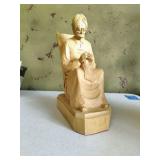 Wood Carving by Caron "Old Lady Knitting"