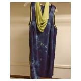 Silk Purple & Green Dress Sz M/L