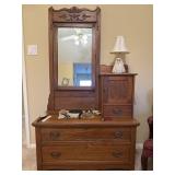 73"x42ï¿½x19ï¿½ Oak Victorian Antique Dresser & Vanity
