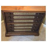 Antique P. Coats 6-Drawer Spool Cabinet