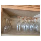 (9) Large Wine Glasses & (3) Plastic White Wine