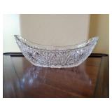 Pinwheel Crystal Cut Oval Bowl