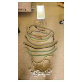 Bucket full of bungee cords and rope