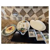 Lenox Cardinal Plate, Platter, Divided Platter &