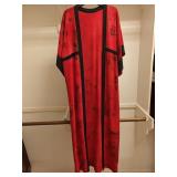 Red Long Robe with Chinese Characters