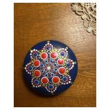 Blue Painted Dots Stone