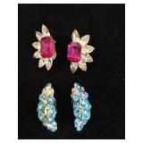 Rhinestone Clip On Earrings