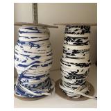 2 Black/Blue Printed Fabric Cord/Yarn