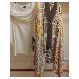 Wool Poncho, Silk Blouse M/L