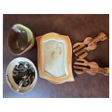 Pottery Platter, (2) Bowls & Guitar Salad Servers