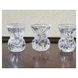 (3) Crystal Tooth Pick Vases