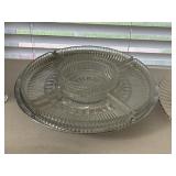 Rotating 12" Serving 6 Pc Round Glass Tray