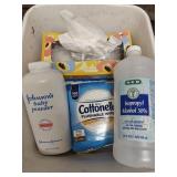 Wipes, tissue, alcohol almost empty