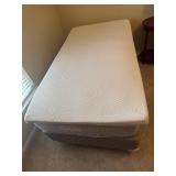 Twin Bed,Base W/ Bed Frame & Tempurpedic Topper