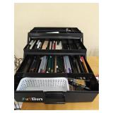 Art organizer box w/ colored pencils