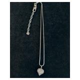 Stauer Sterling Necklace w/ Heart Pendant