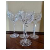 (4) Waterford Crystal Clare Wine Hock