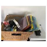 Wicker Basket, Tablets, Dividers, Paper Clips &